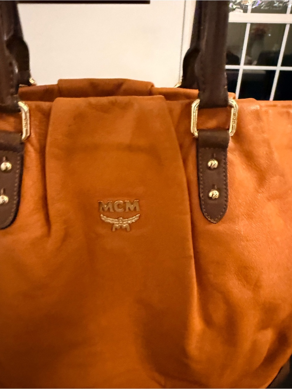 MCM Cognac Leather Tote with Dark Brown Handles - Picture 12 of 16